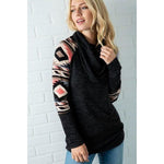 Aztec Sleeve Cowl Neck Sweater