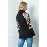 Aztec Sleeve Cowl Neck Sweater