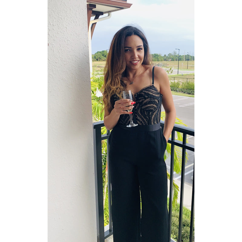 Lace Sophistication Black Jumpsuit