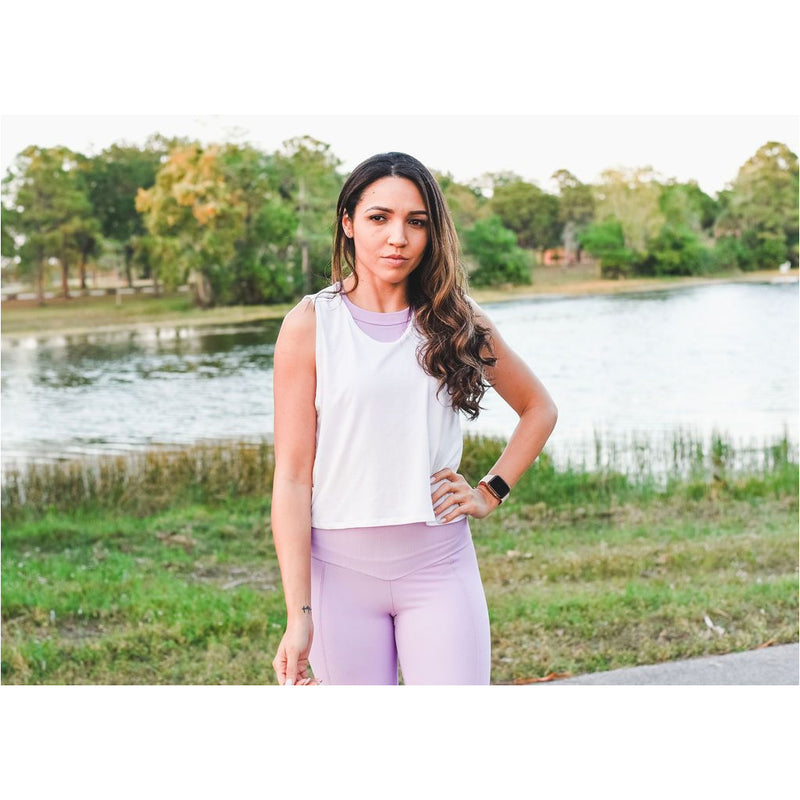 Sweetheart Midi Purple Rib Leggings