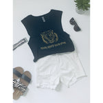 White Denim Paper Bag shorts