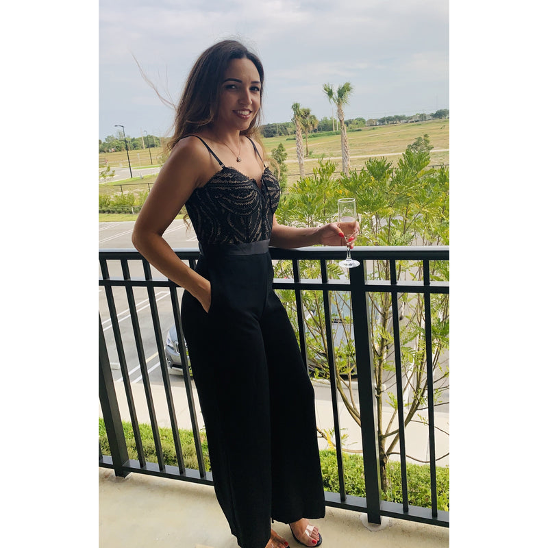 Lace Sophistication Black Jumpsuit