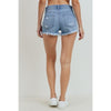 High Rise Frayed Button Down Shorts