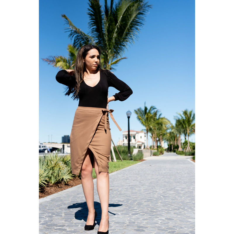 Jennifer Camel Silt Skirt