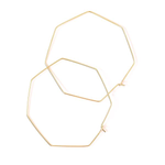 Large Gold Octagon Hoop Earrings